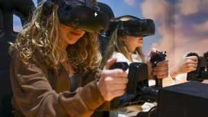 AEHM visitors user VR to take a digital flight to fly like Earhart.