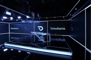 Alfalite panels at Telediario, the flagship television newscast produced by Televisión Española. 